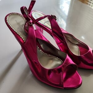 Metallic pink shoes